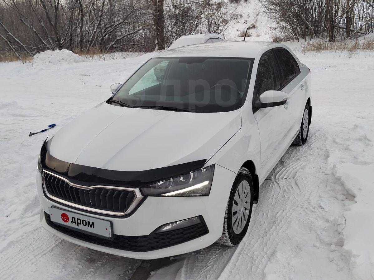 Шкода Рапид 2020 в Новосибирске, Модель: Rapid NEW, автомат, 1.6 литра, с  пробегом 104тысяч км, передний привод, бензин, Новосибирская область,  белый, бу, комплектация 1.6 MPI AT Ambition