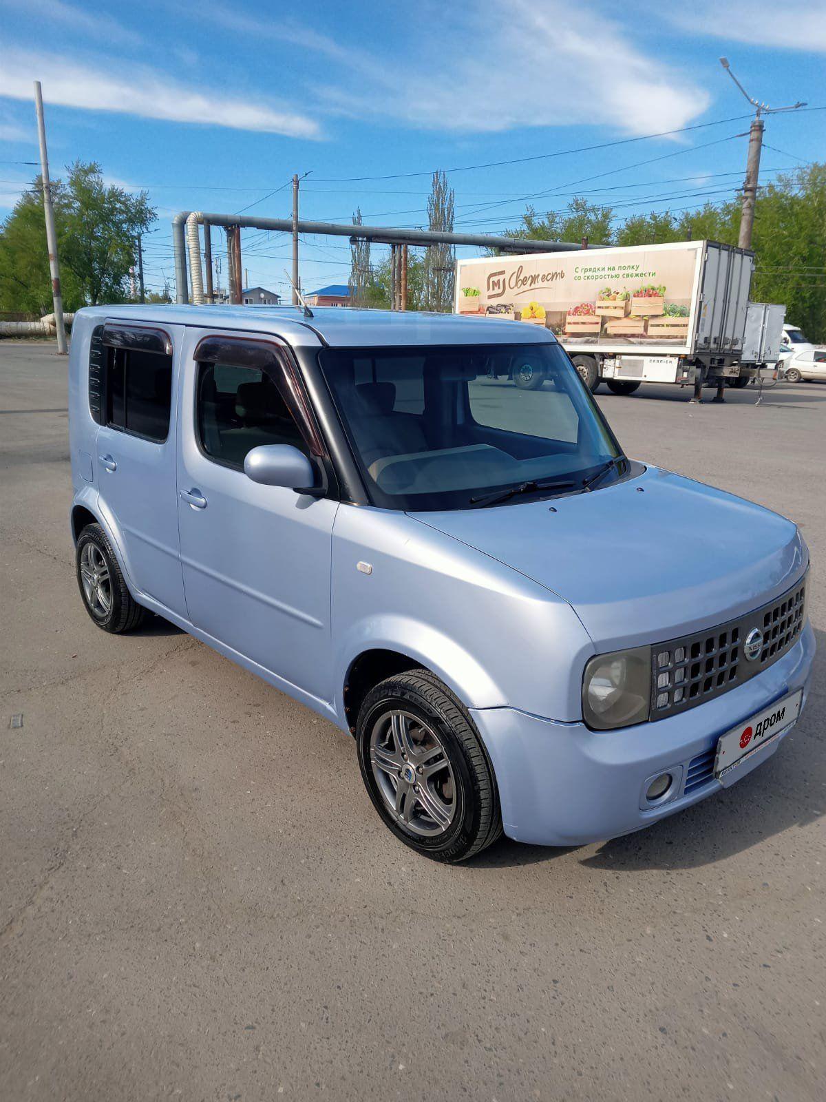 Ниссан Куб 2003 года в Омске, Nissan cube📌, цвет голубой, привод  передний, бензин, автомат, 1.4 литра, комплектация 1.4 Trabis , цена  349тысяч рублей, с пробегом