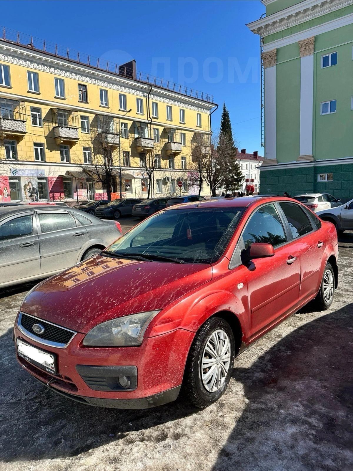 Ford Focus 2006 в Уфе, Продам фокус в хорошем состоянии, красный, бензин,  седан, цена 630 тысяч р., автомат, с пробегом